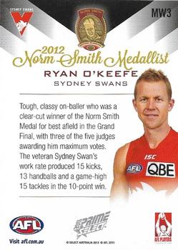 2013 Select Prime AFL - Medals #MW3 Ryan O’Keefe Back